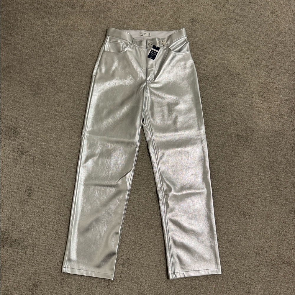 Silver Metallic Pants